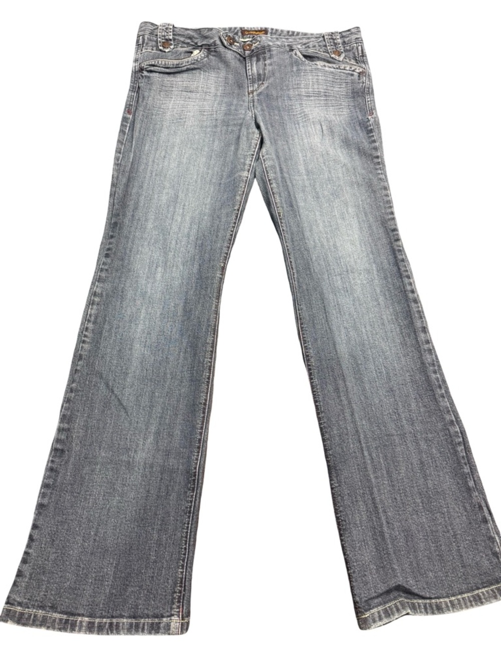 Aeropostale Y2K Gray Flare Jeans Womens 13/14 Vintage Wide Leg Denim